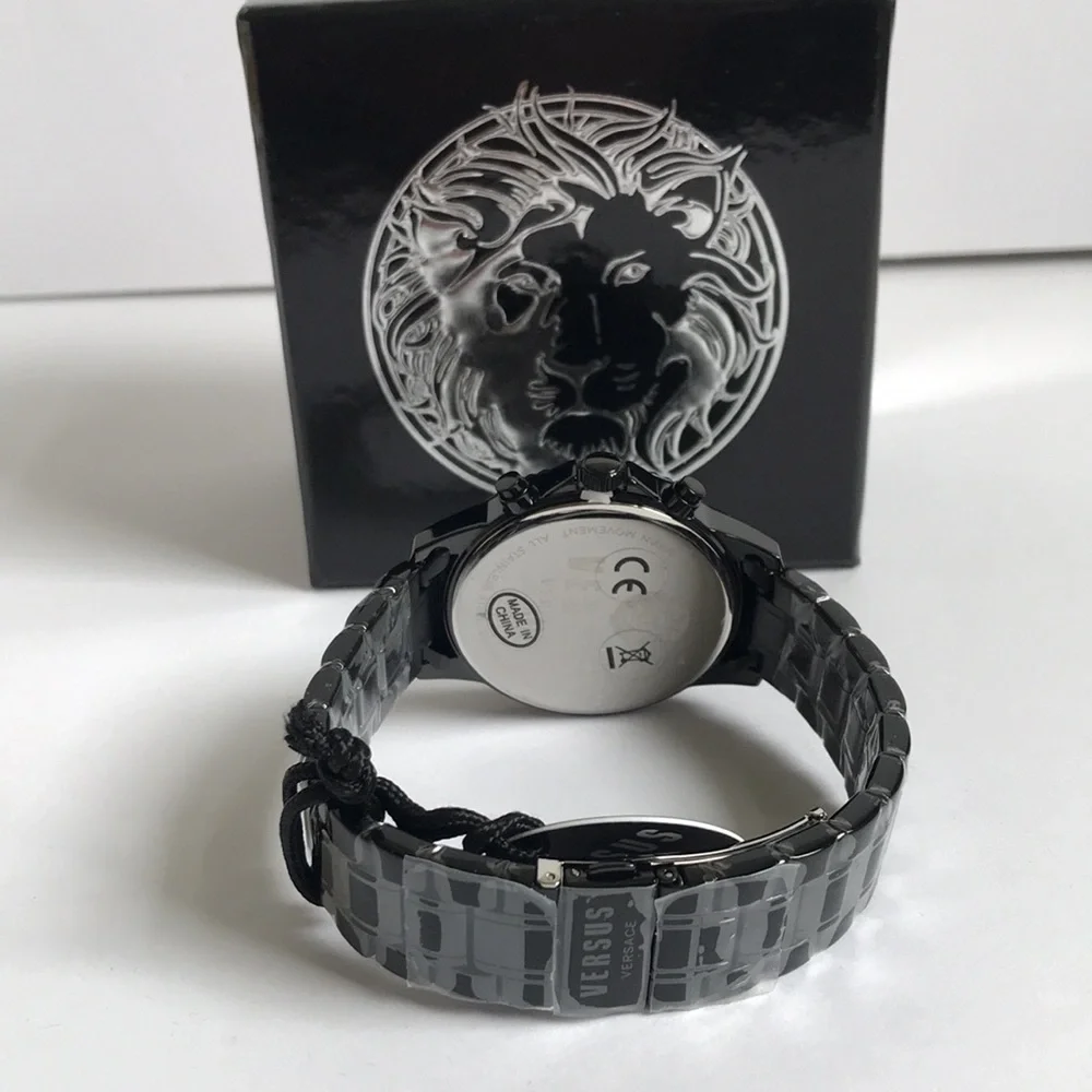 New Authentic VERSUS Versace Tokyo Chronograph Sport Watch – Black